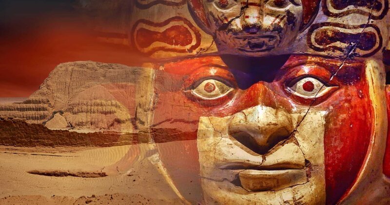 Die Moche-Kultur blüht zwischen 100 und 800 n. Chr. an der Nordküste Perus. Berühmt für ihre gigantischen Tempelanlagen und ihre detailreiche Keramik. Was führt zu ihrem Untergang? – Bild: ZDF und Tobias Lenz