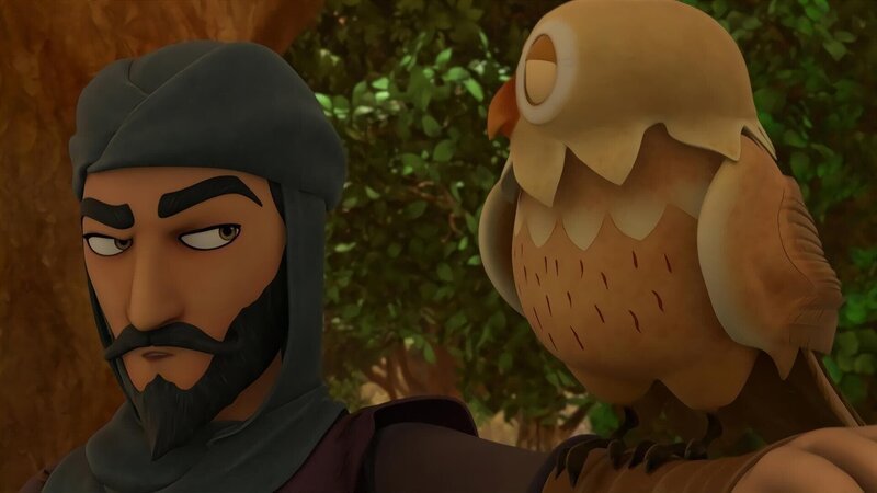 Ein seltsamer Prinz hat sich mit seiner Eule im Sherwood Forest verirrt. – Bild: ZDF/​Method Animation 2021/​ZDF Studios/​KidsMe