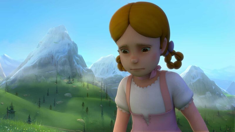 Verzweifelt läuft Theresa in die Berge davon. – Bild: ZDF und Studio 100 Animation/​Heidi Productions Pty