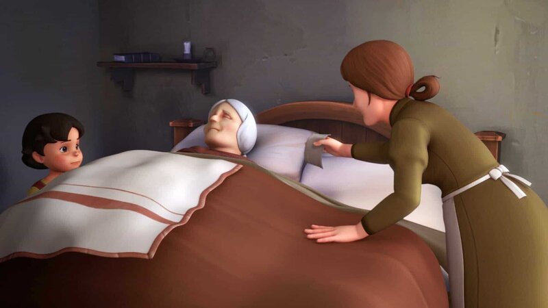 Großmutter liegt krank in ihrem Bett. – Bild: ZDF/​Studio 100 Animation/​Heidi Productions Pty. Limited