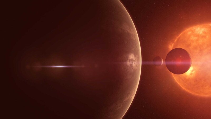 40 Lichtjahre von der Erde entfernt wurde ein Stern entdeckt, in dessen Umlaufbahn sich sieben Planeten befinden: Trappist-1. – Bild: ZDF und Andrew Fleming./​Andrew Fleming