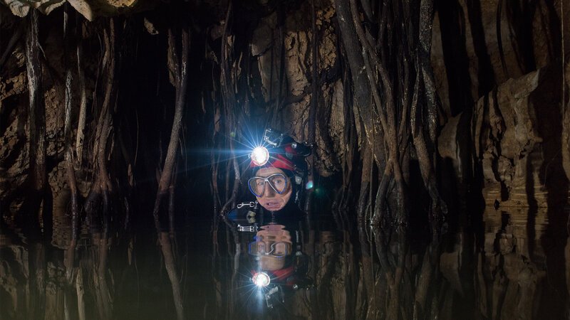 Liz hat ihre eigenen unberührten Höhlen gefunden – in West Timor, Indonesien. Für einen Höhlentaucher ist die Entdeckung einer unerforschten Höhle wie für einen Bergsteiger die Entdeckung eines unentdeckten Berges. Es ist eine Chance, seinen Namen in die Geschichtsbücher zu schreiben. – Bild: BILD
