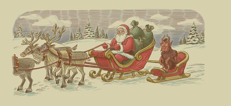 L-R: Santa Claus, Minstrel Krampus – Bild: ViacomCBS /​ FOX /​ FOX BROADCASTING /​ AMERICAN DAD and 2012 TCFFC ALL RIGHTS RESERVED.