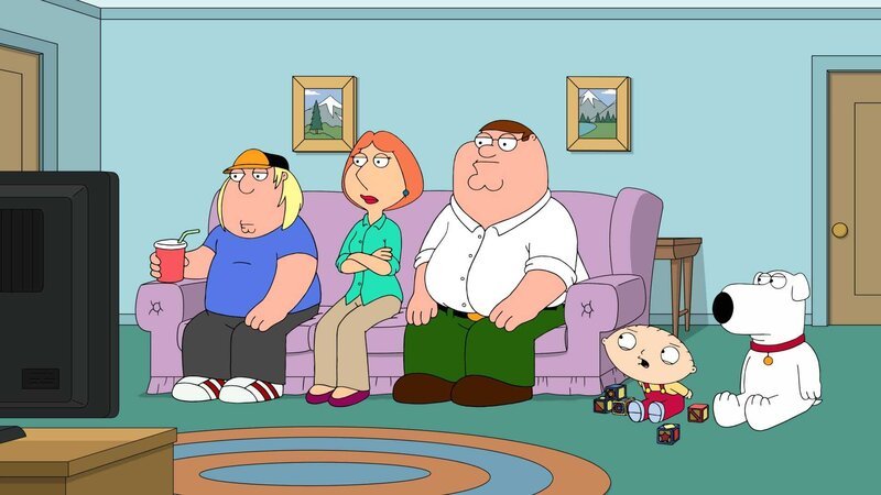 (v.l.n.r.) Chris Griffin; Lois Griffin; Peter Griffin; Stewie Griffin; Brian Griffin – Bild: 2021–2022 Fox Broadcasting Company, LLC. All rights reserved Lizenzbild frei