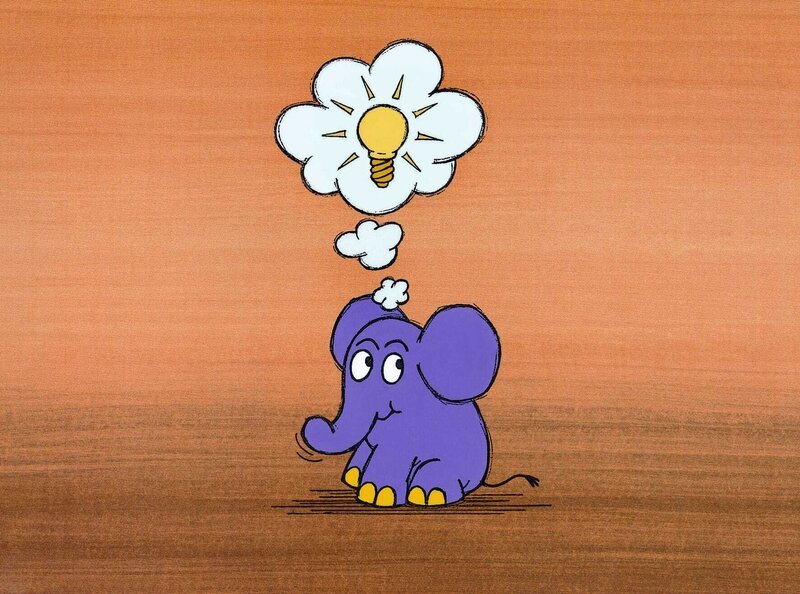 Der kleine blaue Elefant: Seinen ersten Auftritt hatte er im Februar 1975. – Bild: WDR