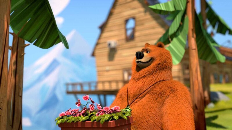 Grizzy möchte seine Bärendame mit dem Duft frischer Blumen überzeugen. – Bild: Studio Hari S.A.R.L. /​ Bärendüfte /​ Der Glücksbär /​ Der Magnet
