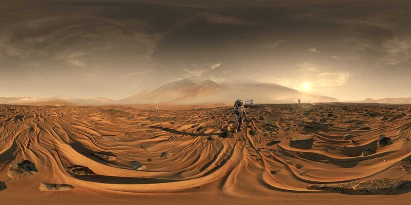 Bislang ist der Mensch nur im Sciencefiction auf dem Mars gelandet. Noch zu unseren Lebzeiten könnte der erste Flug zum roten Planeten Realität werden. – Bild: ZDF und Faber Courtial./​Faber Courtial