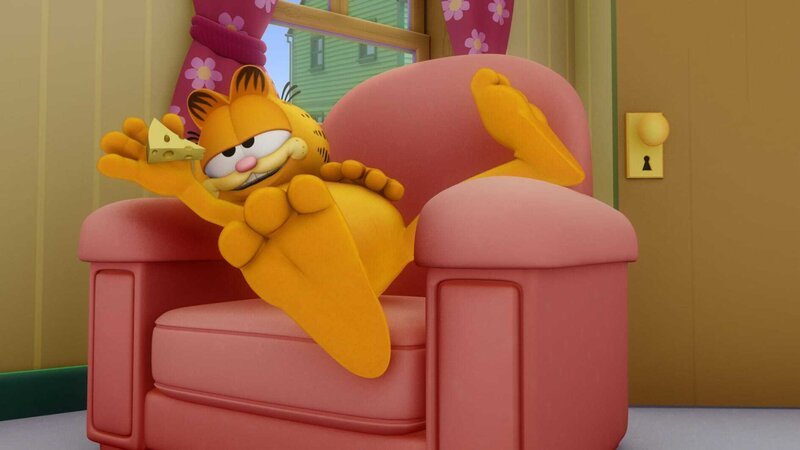 Jon ist für eine Woche verreist, vorher hat er Garfield ermahnt das Haus ja mäusefrei zu halten. – Bild: HR/​Dargaud Media/​MediaToon/​Paws Inc./​France 3