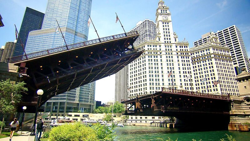 Bildunterschrift: Die Klappbrücke in der Michigan Avenue, Chicago, wurde 1920 für den Straßenverkehr geöffnet.; Bildunterschrift: Die Klappbrücke in der Michigan Avenue, Chicago, wurde 1920 für den Straßenverkehr geöffnet. – Bild: WELT