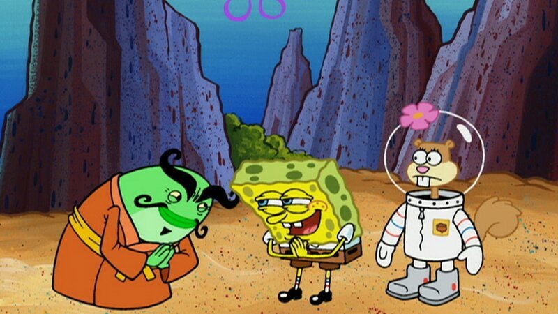 L-R: Master Udon, SpongeBob, Sandy – Bild: ViacomCBS