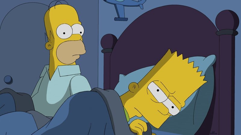 Durch die Hypnose sagt Homer (l.) Dinge zu seinem Sohn Bart (r.), die er eigentlich nicht hören möchte … – Bild: 2014 Twentieth Century Fox Film Corporation. All rights reserved. Lizenzbild frei