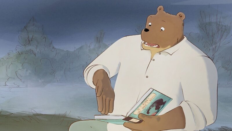 Ernest entdeckt in einem Buch die Geschichte vom großen bösen Bären. – Bild: ZDF /​ OLIVARI /​ MELUSINE PRODUCTIONS /​ SO-NORD /​ RTBF