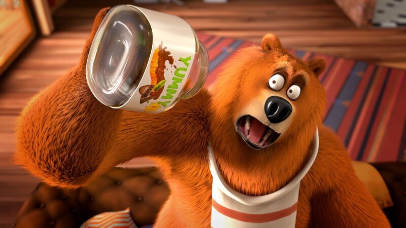 Oh Schreck! Gerade als Grizzy ein köstliches Mahl einnehmen will, stellt er fest, dass die geliebte Schokocreme leer ist. – Bild: Super RTL