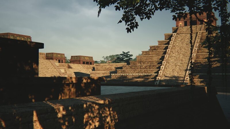 Die Stadt Sak Tz’Äôi’Äô blickt auf die Akropolis, eine riesige, auf einem Hügel gelegene Tempelanlage, die von den alten Maya im Herzen ihrer wichtigsten Städte errichtet wurde. (National Geographic) – Bild: National Geographic /​ National Geographic