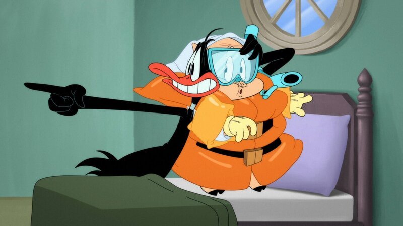 v.li.: Daffy, Porky – Bild: Warner Bros. Entertainment Inc. LOONEY TUNES and all related characters and elements are trademarks of and © Warner Bros. Entertainment Inc. All Rights Reserved
