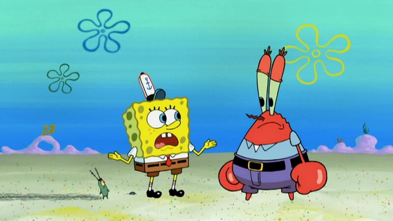 L-R: SpongeBob SquarePants, Mr. Krabs – Bild: ANNÉE Viacom International Inc. Tous droits réservés. Nickelodeon, Bob l’éponge et tous les autres titres, logos et personnages qui y sont associés sont des marques de commerce de Viacom International inc. Créé par Stephen Hillenburg.