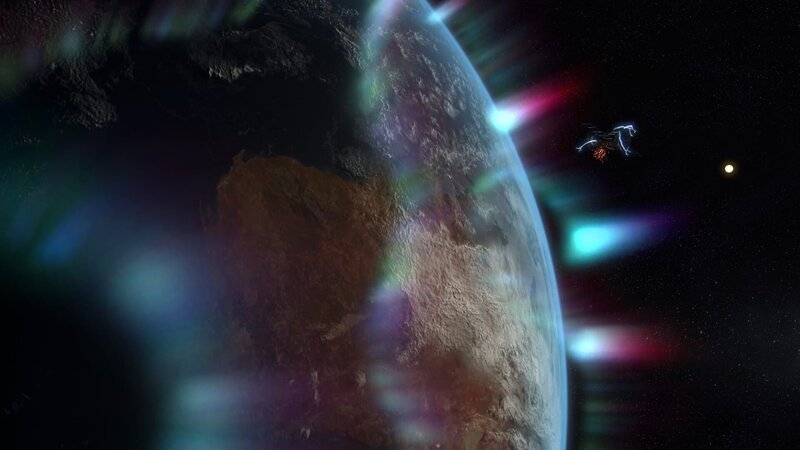 CGI IMAGE: Magnetic field lines in Sun snap to create Solar Flare. (Photo credit: (c) BASE Productions/​ Sauce) – Bild: FOX /​ (c) BASE Productions
