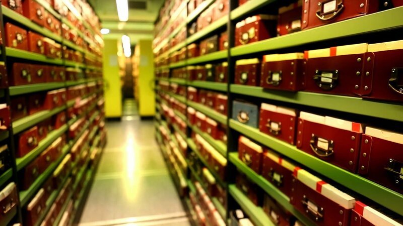 Streng geheim: Millionen Dokumente lagern im Londoner Nationalarchiv. Die Geheimakte Foxley war lange unter Verschluss. Erst 1998 wurde sie veröffentlicht. – Bild: ZDF und Robert Iséni./Robert Iséni Streng geheim: Millionen Dokumente lagern im Londoner Nationalarchiv. Die Geheimakte Foxley war lange unter Verschluss. Erst 1998 wurde sie veröffentlicht. – Bild: ZDF und Robert Iséni./Robert Iséni