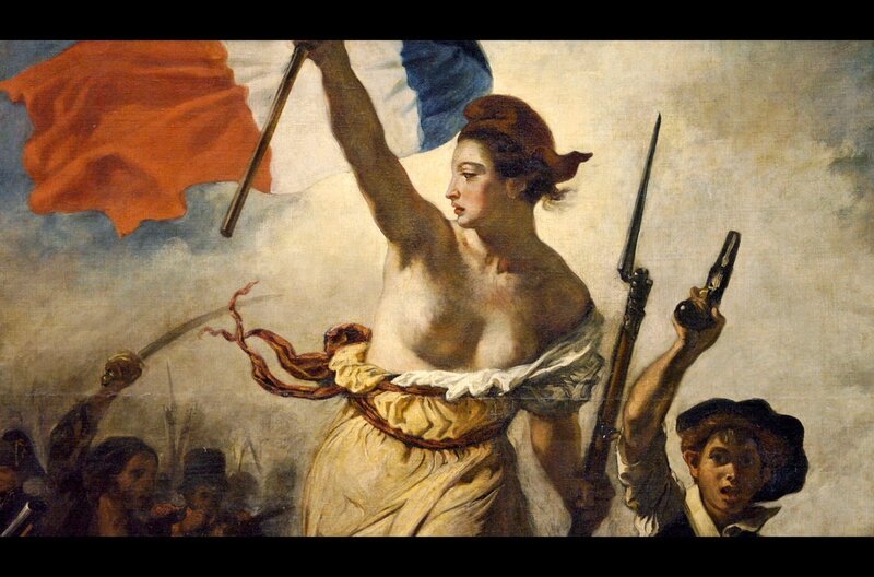Ausschnitt aus dem Gemälde „Die Freiheit führt das Volk“ von Eugène Delacroix – Bild: Marcus Winterbauer /​ Ausschnitt aus dem Gemälde ?Die Freiheit führt das Volk? von Eugène Delacroix