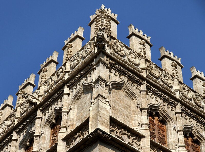 La Lonja de la Seda – Die Seidenbörse von Valencia: Die Seidenbörse ist eines der schönsten Profangebäude im spätgotischen Stil. Erbaut zwischen 1482 und 1533 diente sie dem Seidenhandel. – Bild: SWR/​SWR/​Martin Fuhr