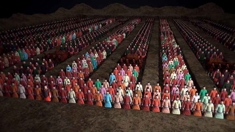 Eine Armee für die Nachwelt. Die Terrakotta-Krieger von Xi’an, wie sie zu Zeiten Qin Shi Huangdis ausgesehen haben. – Bild: ZDF und TVF./​TVF