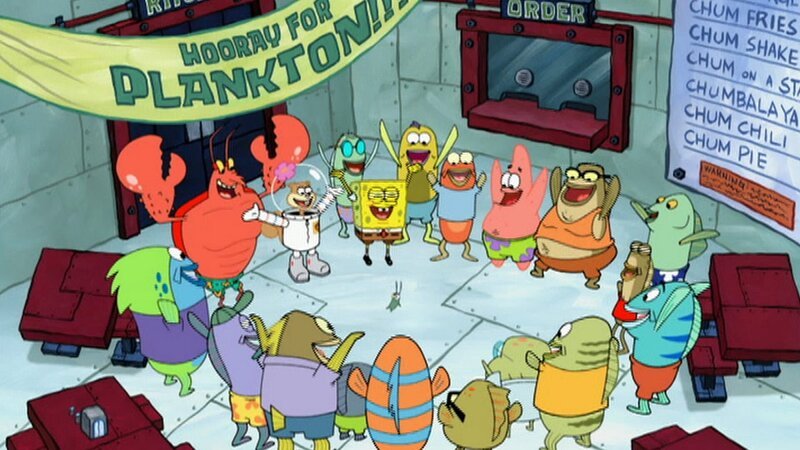 Larry, Sandy, SpongeBob, Plankton, Patrick, Bubble Bass – Bild: ViacomCBS