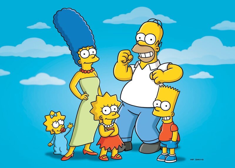(22. Staffel) – Eine nicht alltägliche Familie: Marge (2.v.l.), Maggie (l.), Bart (r.), Lisa (M.) und Homer Simpson (2.v.r.) … – Bild: und TM Twentieth Century Fox Film Corporation – Alle Rechte vorbehalten Lizenzbild frei