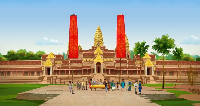 Auf der Suche nach ihr kommen unsere vier Helden in die Tempelstadt Angkor Wat. – Bild: MDR/​Motion Works