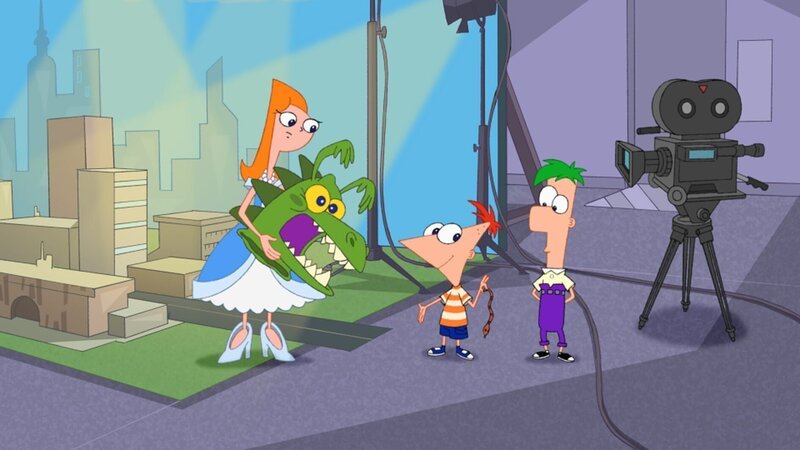 PHINEAS AND FERB – „Lights, Candace, Action!“ Đ A British period film called ŇThe Princess SensibilitiesÓ is shooting in town, and Candace wants to be in it. She gets a part, but meanwhile the director has stormed off the set and Phineas and Ferb are stepping in to direct. They change the movie from ŇThe Princess SensibilitiesÓ to ŇThe Curse of the Princess MonsterÓ and now Candace is forced to wear a monster suit and be the victim of multiple stunts. Meanwhile Doofenschmirtz is trying to age some gourmet cheese with an Ňage-inator,Ó on „Phineas and Ferb,“ airing SUNDAY, FEBRUARY 3 (8 p.m., ET) on Disney Channel. (DISNEY CHANNEL) CANDACE, PHINEAS, FERB – Bild: Disney Channel