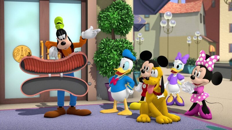 L-R: Goofy, Donald Duck, Mickey Mouse, Pluto, Daisy Duck, Minnie Mouse – Bild: Disney