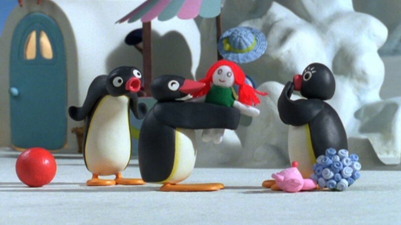 Guetnachtgschichtli Pingu Staffel 6 Folge 17 Pingu – Eifersucht Pingu und Pingo streiten um Pingi. Copyright: SRF/​Joker Inc., d.b.a., The Pygos Group – Bild: SRF/​Joker Inc.