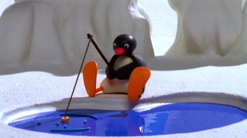 Guetnachtgschichtli Pingu Staffel 6 Folge 18 Pingu – Ein guter Fang Pingu beim Fischeni. Copyright: SRF/​Joker Inc., d.b.a., The Pygos Group – Bild: SRF/​Joker Inc.