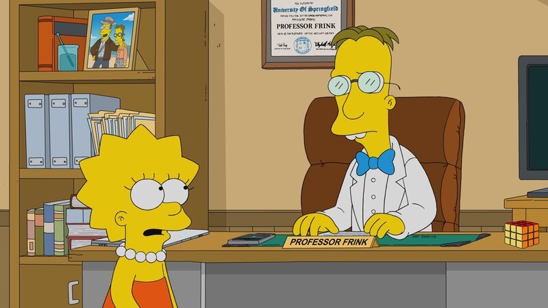 „Die Simpsons“, „Frinkcoin.“ Lisa soll einen Aufsatz über den interessantesten Menschen schreiben, den sie kennt. Homer und Marge wollen diese Rolle für sich beanspruchen, zu beider Leidwesen fällt Lisas Wahl jedoch auf Professor Frink. Dieser hat gerade seine eigene Kryptowährung erfunden, die ihn mit einem Schlag zum reichsten Mann Springfields gemacht hat. Mr. Burns ist alles andere als glücklich darüber. Erzürnt legt er sich mächtig ins Zeug, um den Emporkömmling in die Schranken zu weisen. – Bild: 2019–2020 Twentieth Century Fox Film Corporation. All rights reserved. Lizenzbild frei