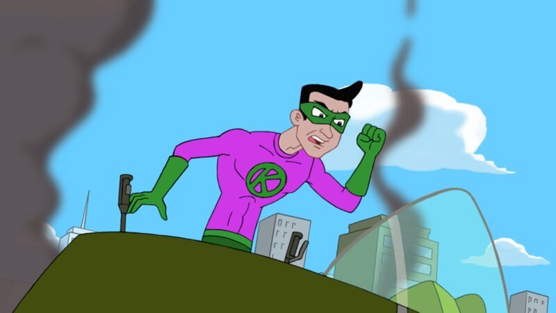 PHINEAS AND FERB – „The Beak“ – In the episode entitled „The Beak,“ Stiller voices a super villain and Taylor plays his nagging wife. Stiller’s character arrives in Danville to challenge Phineas and Ferb after the boys are mistaken as a superhero (while wearing an indestructible suit they designed to safely conquer their newly built extreme skate-track) known as The Beak. With the super villain wreaking havoc, it’s up to Phineas and Ferb to thwart him while Dr. Doofenshmirtz tells the people of the Tri-State area that he is in charge in hopes that they will actually just go along with it. This episode of „Phineas and Ferb“ premieres MONDAY, MARCH 8 (8:00 p.m., ET/​PT) on Disney XD. It will also be presented Friday, March 12 (9:00 p.m., ET/​PT) on Disney Channel. (DISNEY XD) SUPER VILLIAN K.P. – Bild: Disney /​ © 2013 The Walt Disney Company Germany