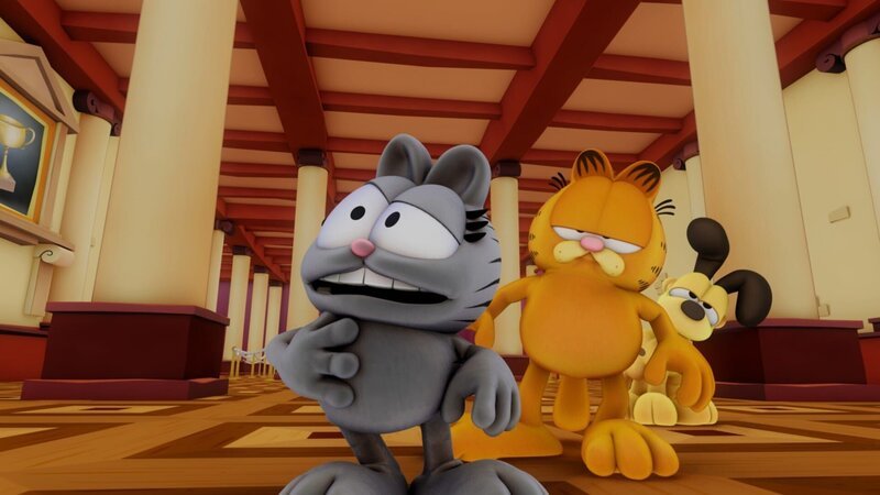 Garfield will Nermal den Schönheitswettbewerb vermiesen. – Bild: KiKA