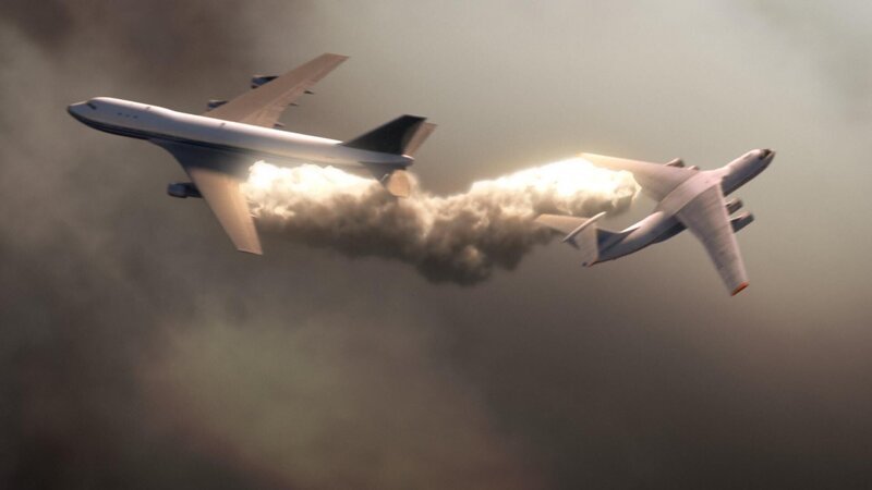 Die Flugzeuge gehen in Flammen auf. CGI STILL (Bildnachweis: © Cineflix 2008) – Bild: Cineflix 2008