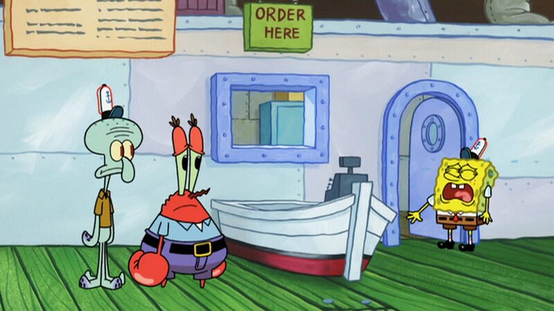 L-R: Squidward, Mr. Krabs, SpongeBob – Bild: ViacomCBS