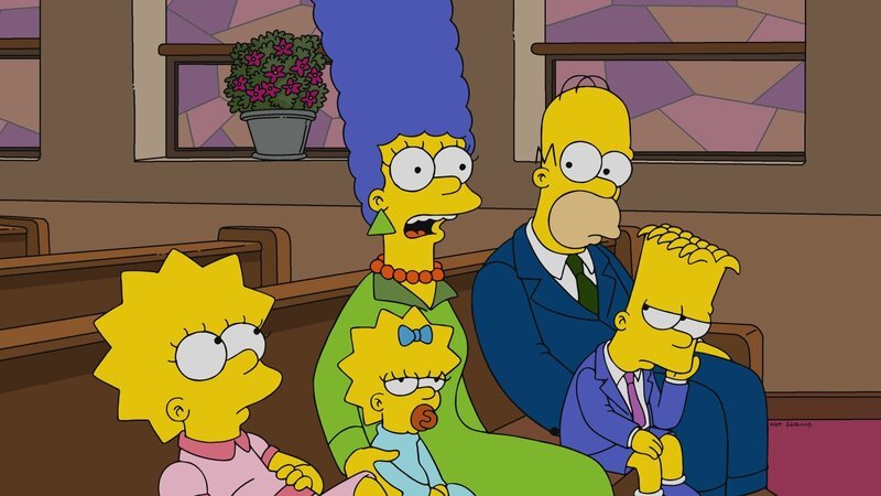 (v.l.n.r.) Lisa; Maggie; Marge; Homer; Bart – Bild: 2019–2020 Twentieth Century Fox Film Corporation. All rights reserved. Lizenzbild frei