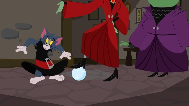 Den Hexenhut als Kleid benutzen und mit der Kristallkugel spielen: Ob den zwei Hexen Toms Verhalten gefällt? – Bild: Courtesy of Warner Brothers
