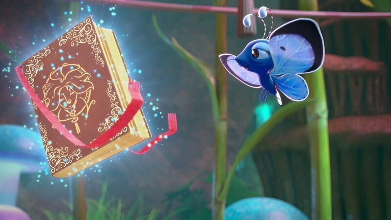 Das magische Buch Mauli ist entzückt darüber, im Tempel des mystischen Mull einen Spielgefährten gefunden zu haben. – Bild: ZDF/​Two Daughters Entertainment Ltd 2022