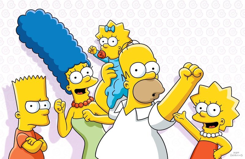 (32. Staffel) – (v.l.n.r.) Bart; Marge; Maggie; Homer; Lisa – Bild: 2020 Twentieth Century Fox Film Corporation. All rights reserved. Lizenzbild frei