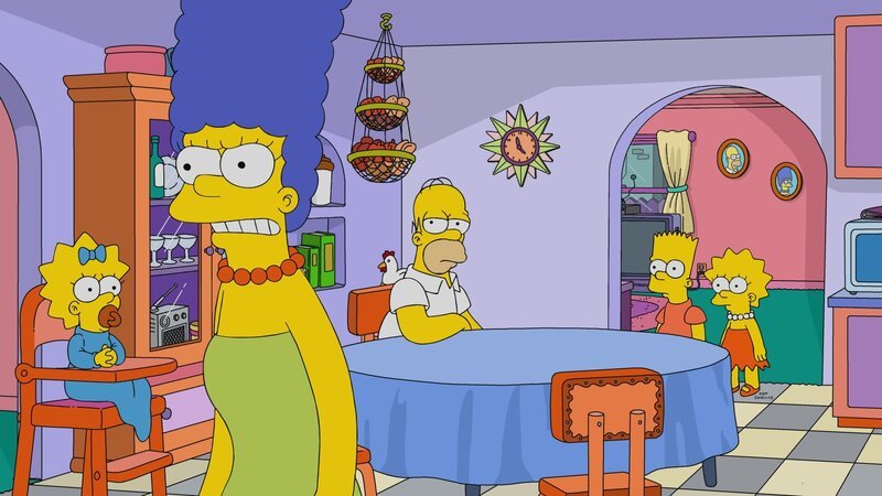 (v.l.n.r.) Maggie; Marge; Homer; Bart; Lisa – Bild: 2021–2022 20th Television Lizenzbild frei