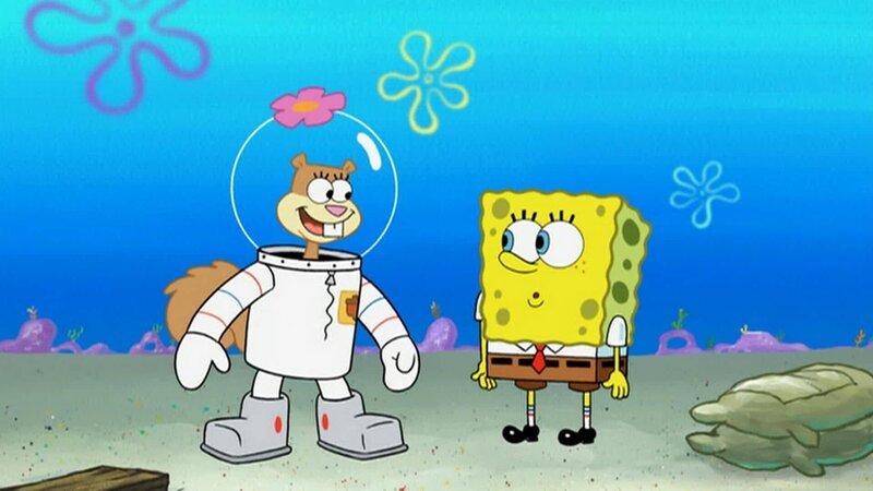 L-R: Sandy, SpongeBob – Bild: ANNÉE Viacom International Inc. Tous droits réservés. Nickelodeon, Bob l’éponge et tous les autres titres, logos et personnages qui y sont associés sont des marques de commerce de Viacom International inc. Créé par Stephen Hillenburg.