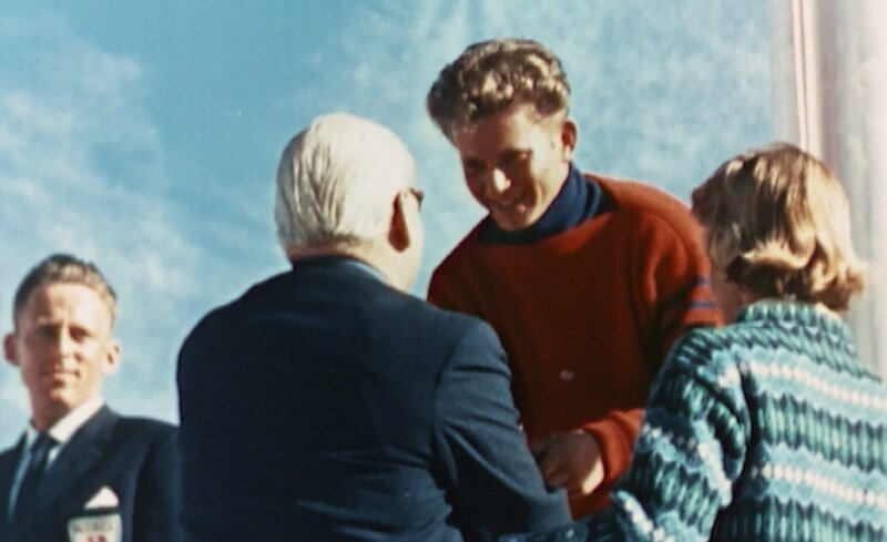 Georg Thoma gewinnt bei den Olympischen Spielen 1960 die Goldmedaille in der Nordischen Kombination. – Bild: BR/​SWR