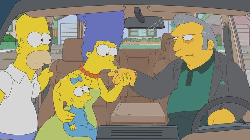 (v.l.n.r.) Homer; Maggie; Marge; Fat Tony – Bild: 2021 by 20th Television Lizenzbild frei