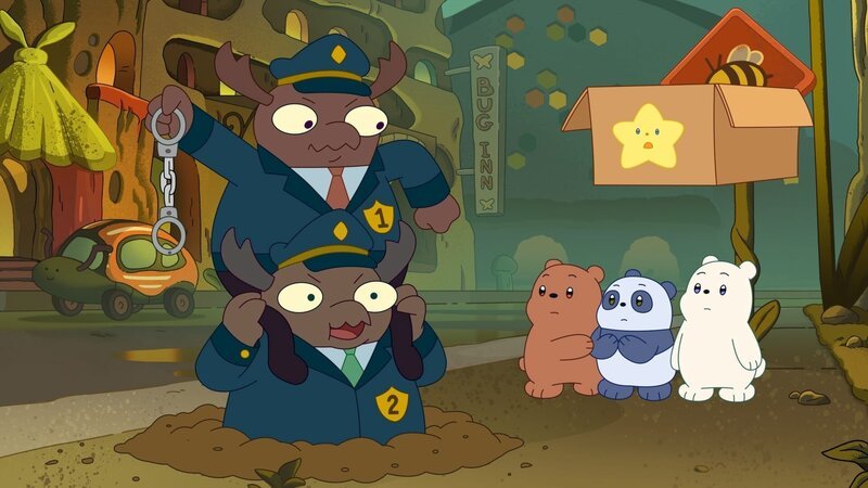 v.li.: Bug Officers, Baby Grizz, Baby Panda, Box, Baby Ice Bear – Bild: WE BABY BEARS and all related characters and elements are TM & © 2022 Cartoon Network. All Rights Reserved.