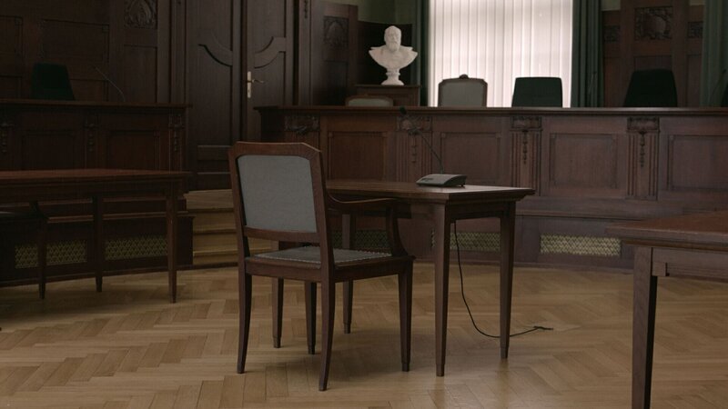 Der Gerichtssaal des Wiederaufnahmeverfahrens in Bayreuth. – Bild: ZDF und Alexander Gheorghiu.