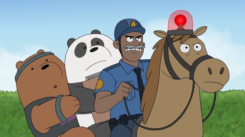 Grizzly Bear (l.), Panda Bear (2.v.l.), Officer Murphy (2.v.r.) – Bild: 2017 The Cartoon Network. A Time Warner Company. All Rights Reserved