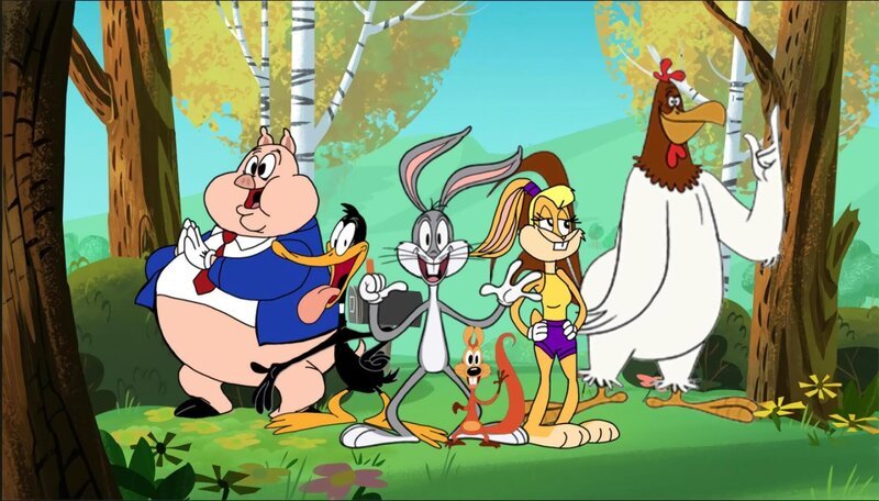 L-R: Porky Pig, Daffy Duck, Bugs Bunny, Lola Bunny, Foghorn Leghorn – Bild: Boomerang (DE) /​ Warner Bros. Entertainment Inc.