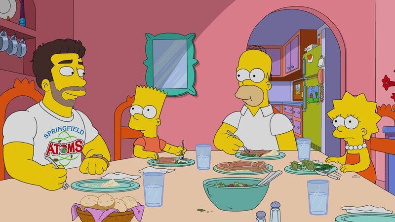 (v.l.n.r.) Grayson Mathers; Bart; Homer; Lisa – Bild: 2021 by 20th Television Lizenzbild frei